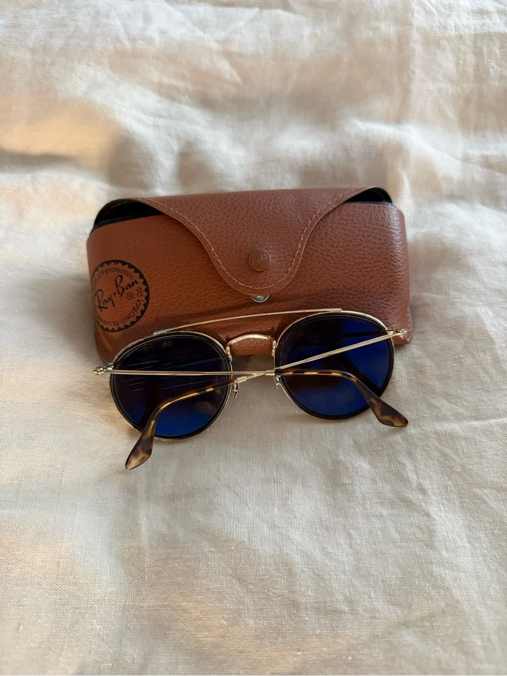 Polarized Ray-Ban Round Metal Sunglasses - Brown Lenses